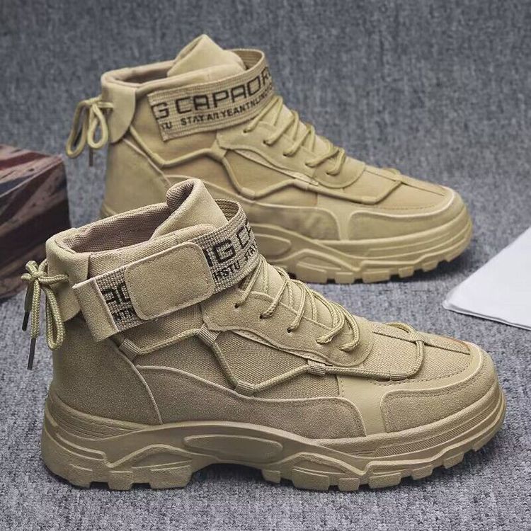 Bottes pour hommes Y Chaussures Hommes, montantes, antidérapantes, style rétro tendance, semelle épaisse, chaussures décontractées pour hommes