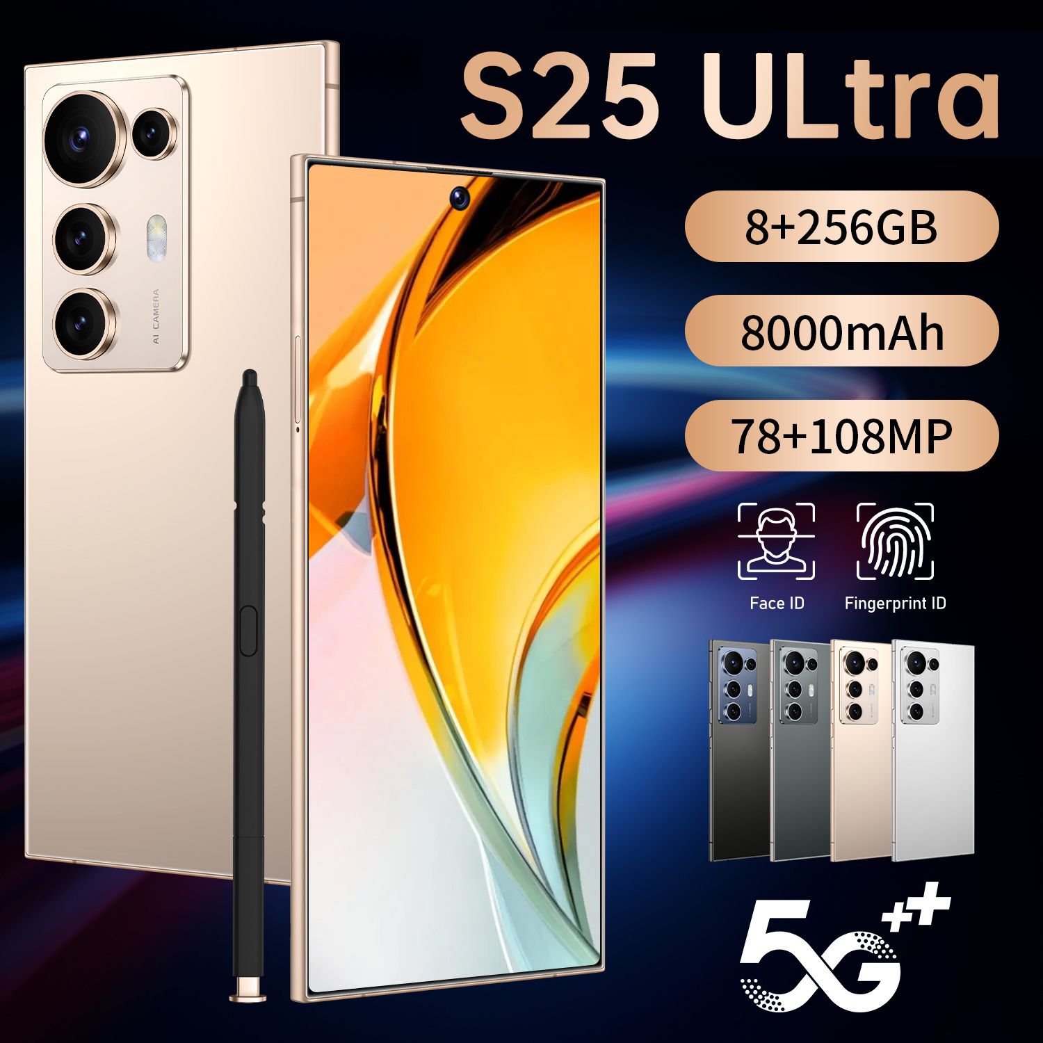 8+256GB Smartphone Android Cell Phone Mobile Phones Original Cellphone 7.3 Inch 4G 5G GSM WiFi Touch Screen Smart Phone
