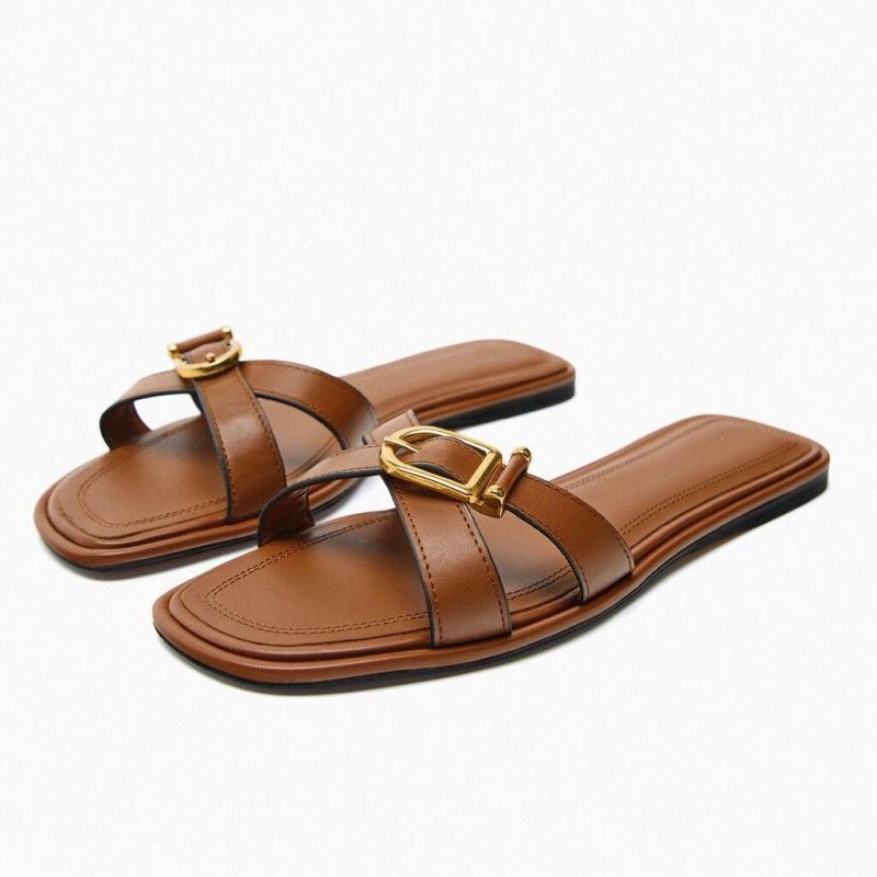 Tacones Mujer Factory Wholesale slippers Shoes Stylish Flip Flop Flat Mules Casual 2023 Women's Chaussures Femmes Sandals
