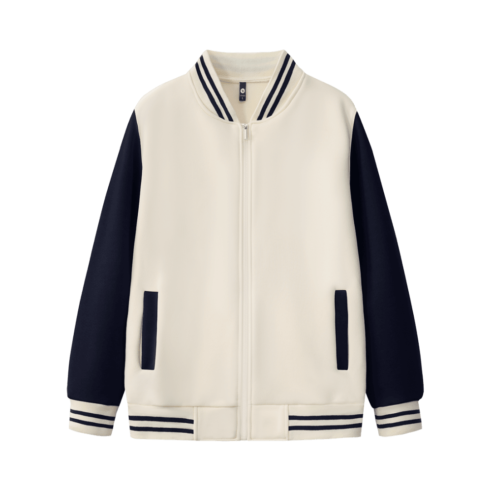 LS-W005 Custom Printed Logo Velvet Baseball Jacket for Men Casual Plus Sweatshirt for Caterer Kindergarten Teacher Work Clothes