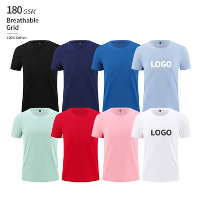 180 GSM Breathable Grid Summer Plus Size 100% Cotton Knitted Crew Neck Plain Blank t Shirt Summer Clothes for Men