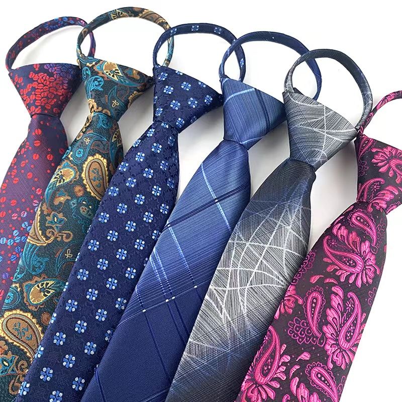 Custom Polyester Jacquard Woven High Density Zip Ties Business Zipper Tie  Necktie for Men