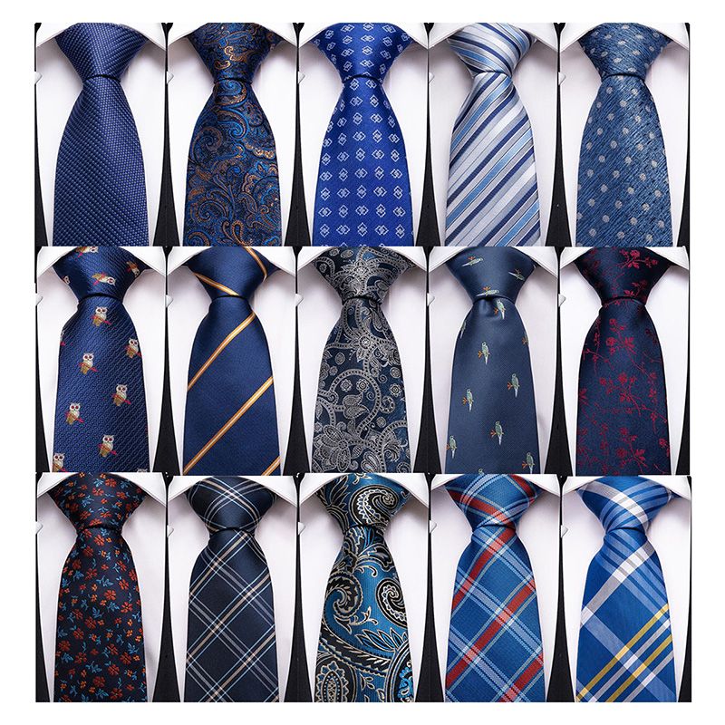 High Quality Jacquard Navy Blue Ties Men Necktie Wholesale Striped Silk Neck Ties for Men