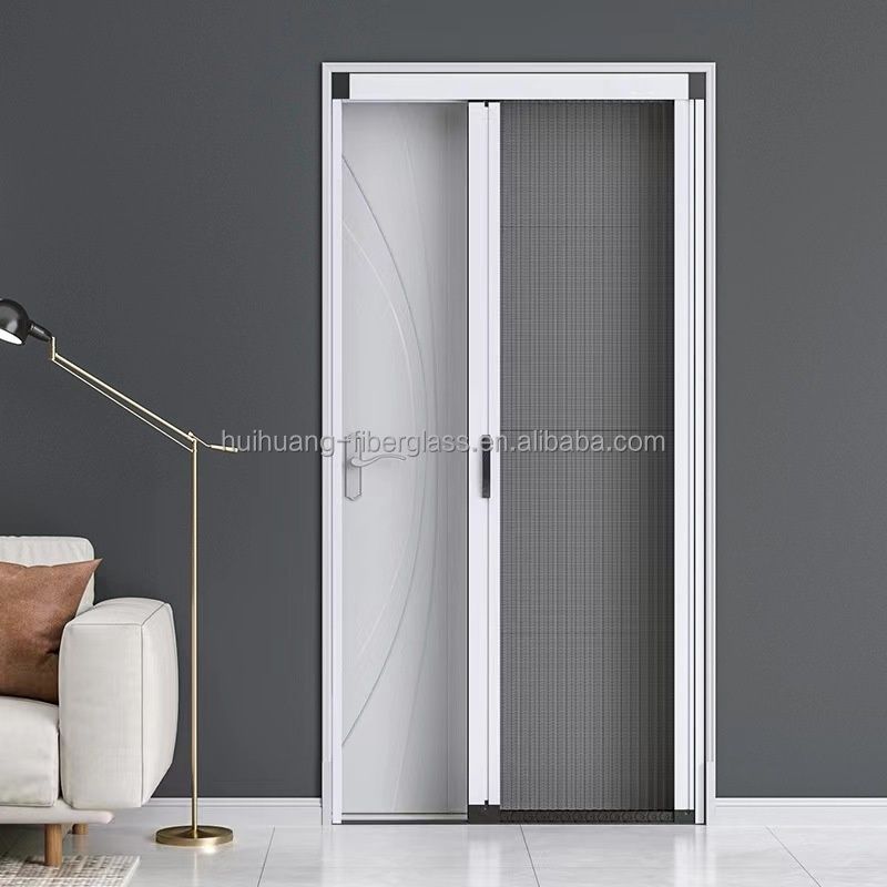Porte coulissante invisible à plis et à structure en aluminium moderne sur mesure pour fenêtre de maison, moustiquaire anti-moustiques