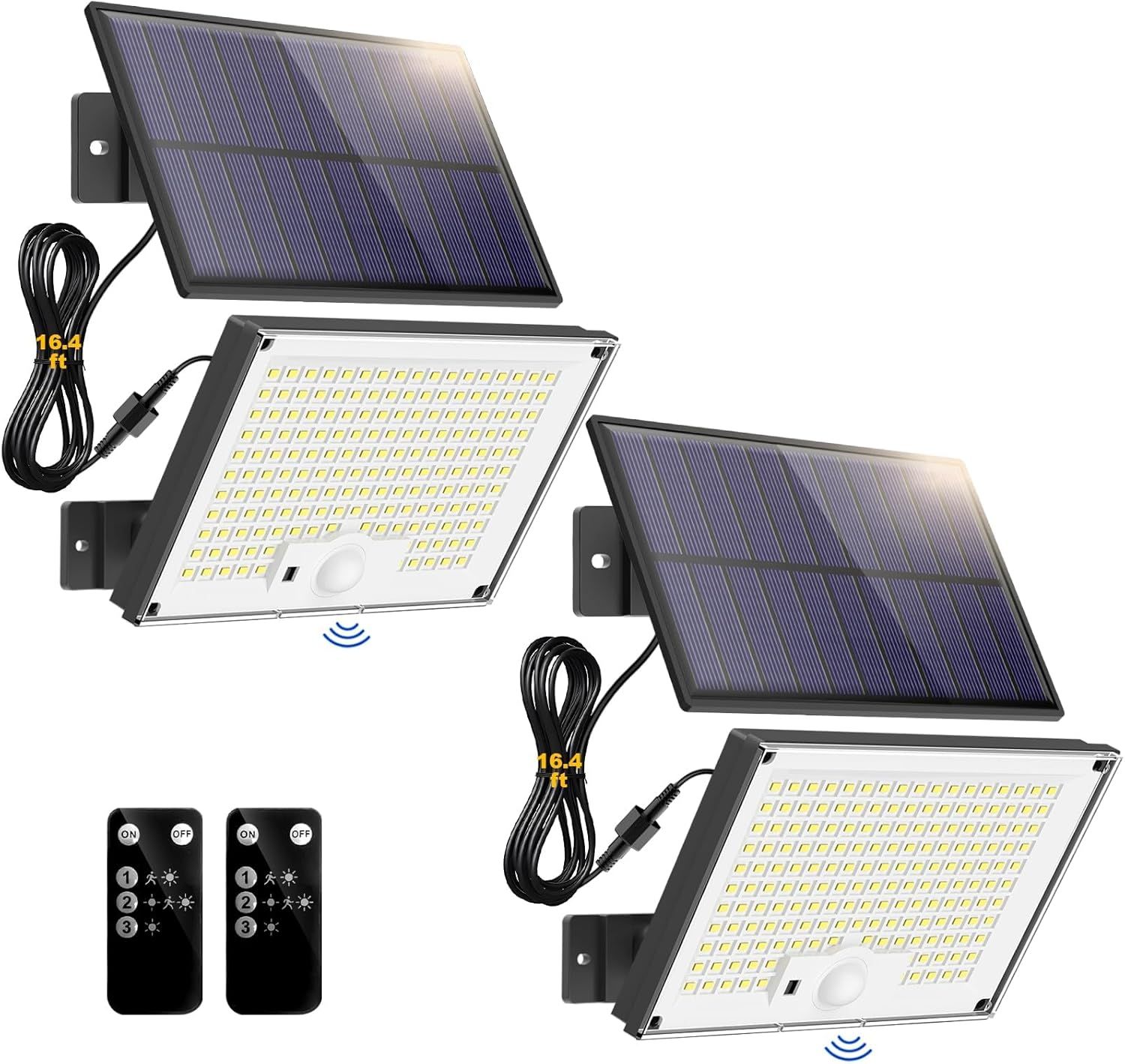 Lampe murale de sécurité solaire à détecteur de mouvement, étanche IP65, LED pour une utilisation extérieure dans les aménagements paysagers et routiers.
