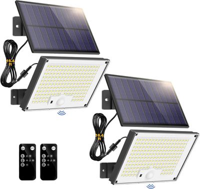 Lampe murale de sécurité solaire à détecteur de mouvement, étanche IP65, LED pour une utilisation extérieure dans les aménagements paysagers et routiers.