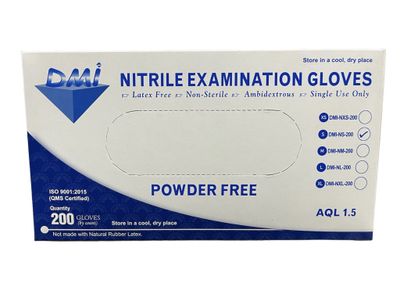 200 pcs. White Nitrile Latex Free Gloves