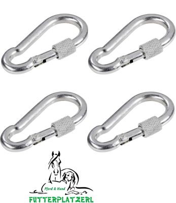 Original HORSEFEED BOX - Premium Sicherheits Karabinerhaken 10cm (4er-Pack)