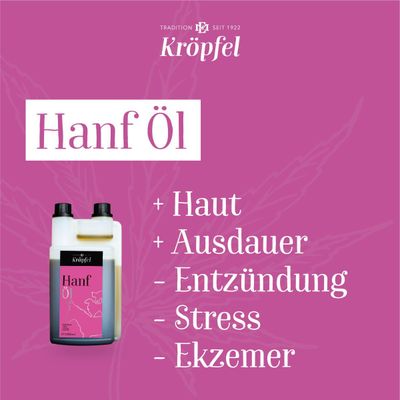 Original KRÖPFEL Hanföl für Tiere, 1000ml