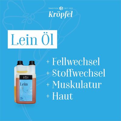 Original KRÖPFEL Leinöl für Tiere, 1000ml oder 5000ml