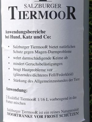 Original LEOPOLDSKRONER Salzburger Tiermoor Hund, Katz und Co. 1,5L