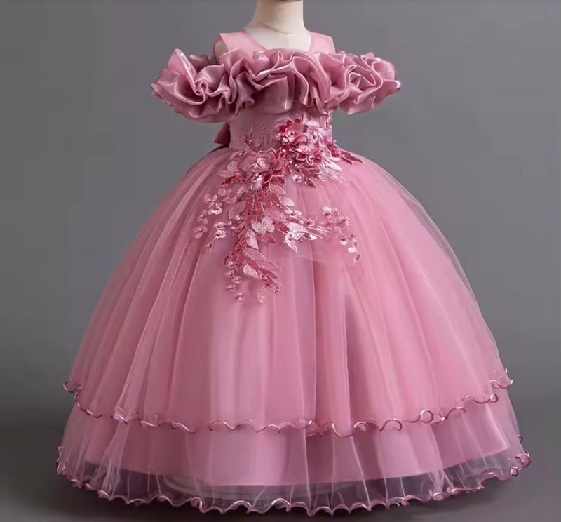 Prinzessin Kleid, Optimal für die Hochzeit, Kommunion, Partys oder Familienfeiern,