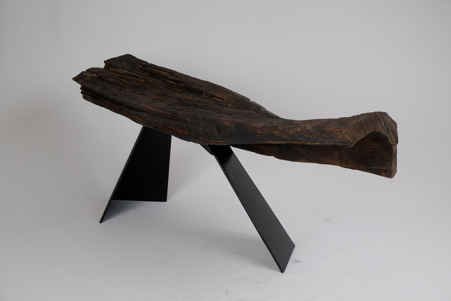 Jownik - Handcrafted Bench With Weathered Wood Seat Jownik - Handcrafted Bench With Weathered Wood Seat