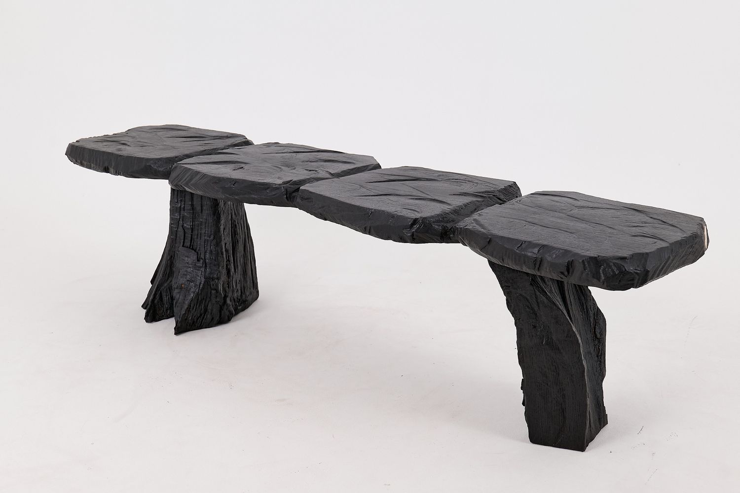 Jownik, Charred Wood Bench - Sculptural Form & Organic Flow Jownik, Charred Wood Bench - Sculptural Form & Organic Flow