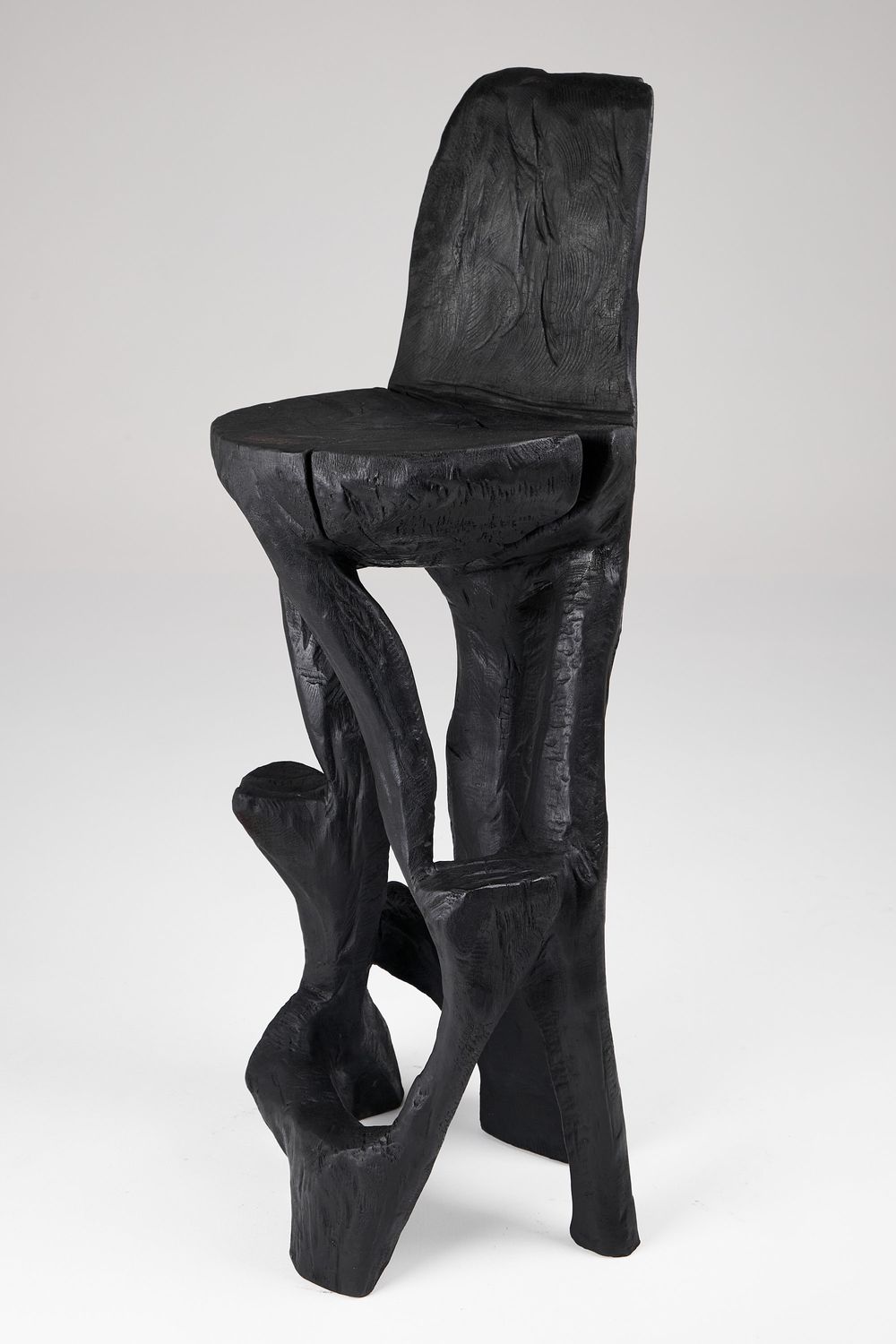 Makha, Charred Sculptural Bar Chair Makha, Charred Sculptural Bar Chair