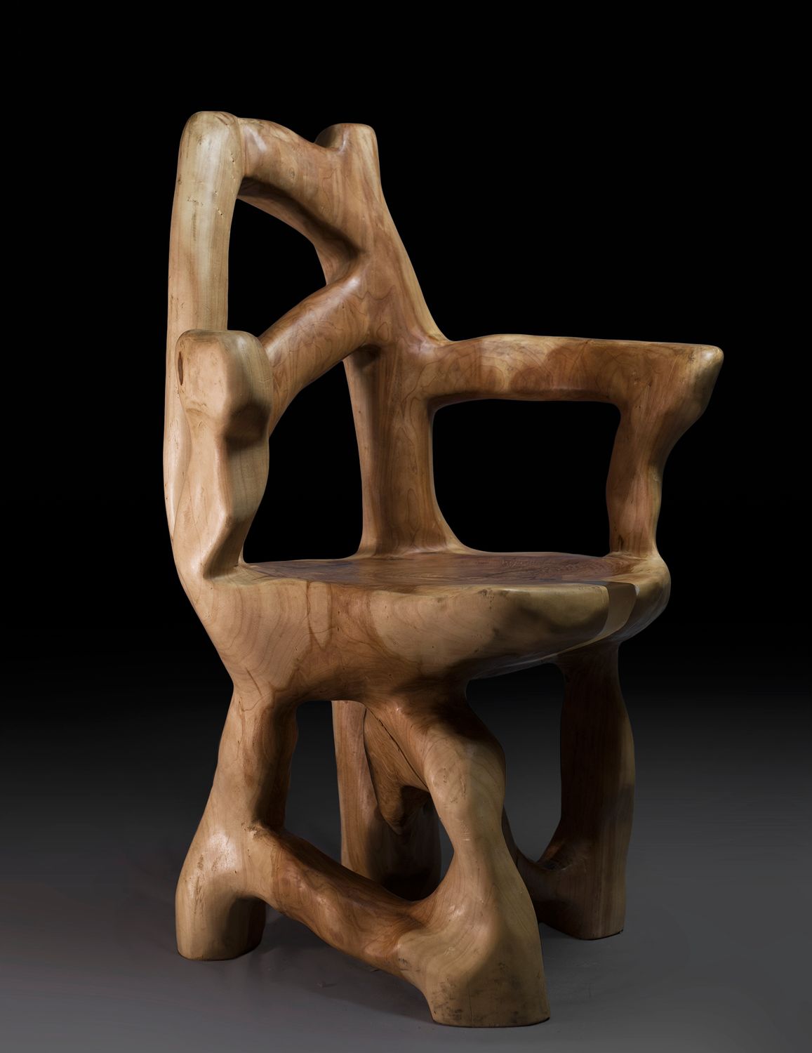 Veles, Sculptural Armchair From Solid Wood Veles, Sculptural Armchair From Solid Wood