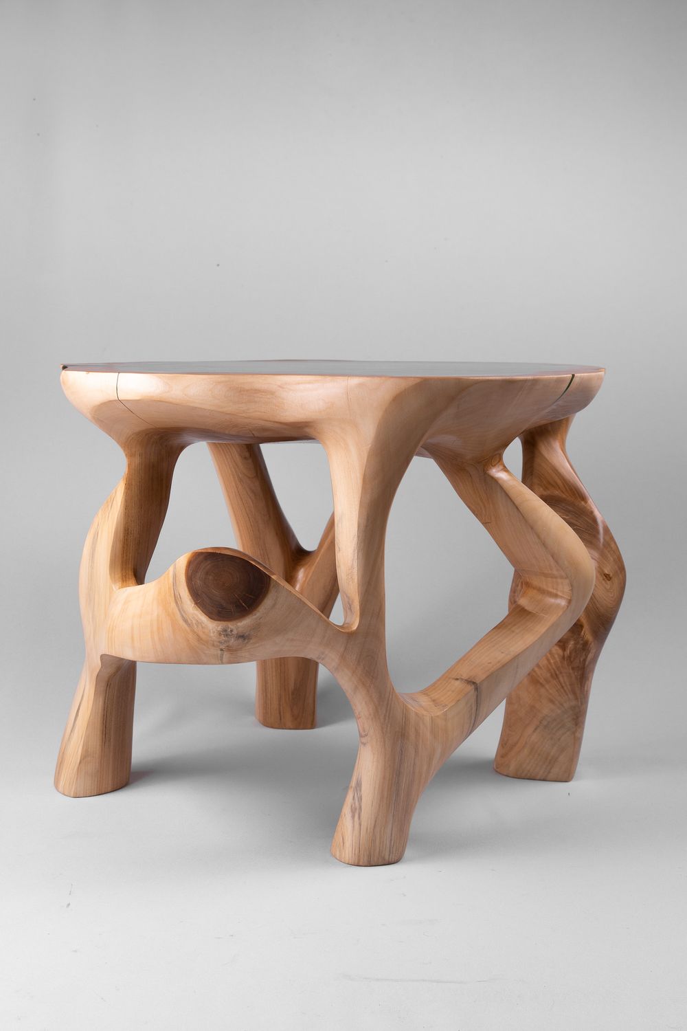 Domus, Sculptural Coffee Table Carved From Solid Wood Domus, Sculptural Coffee Table Carved From Solid Wood