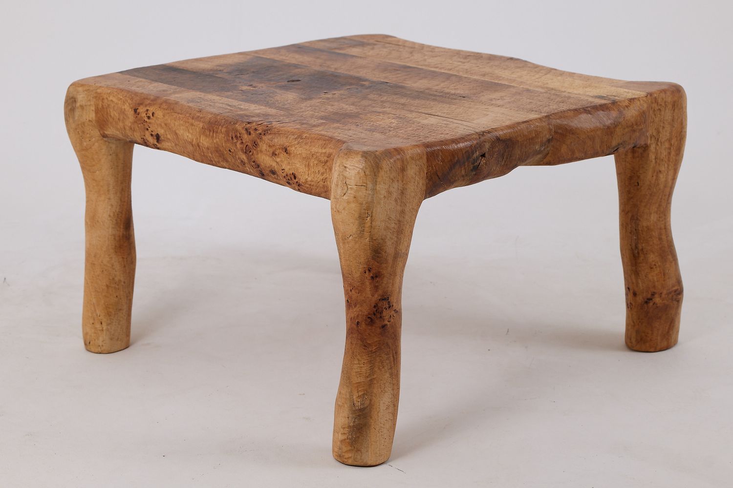 Jownik, Square Burl Table – Rustic Balance in Solid Wood Jownik, Square Burl Table – Rustic Balance in Solid Wood
