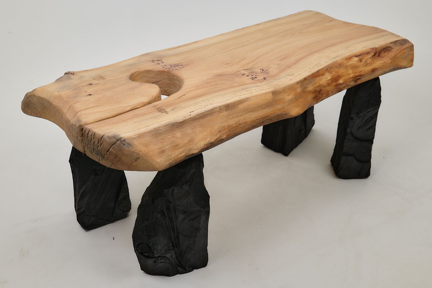 Jownik, Coffee Table – Natural Edge with Unique Charred Legs Jownik, Coffee Table – Natural Edge with Unique Charred Legs