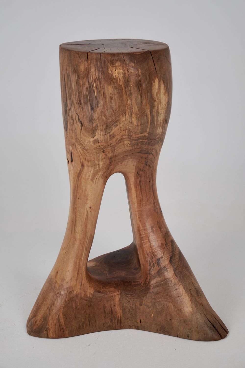 Leszy, Sculptural Side Table, Carved From Solid Wood Leszy, Sculptural Side Table, Carved From Solid Wood