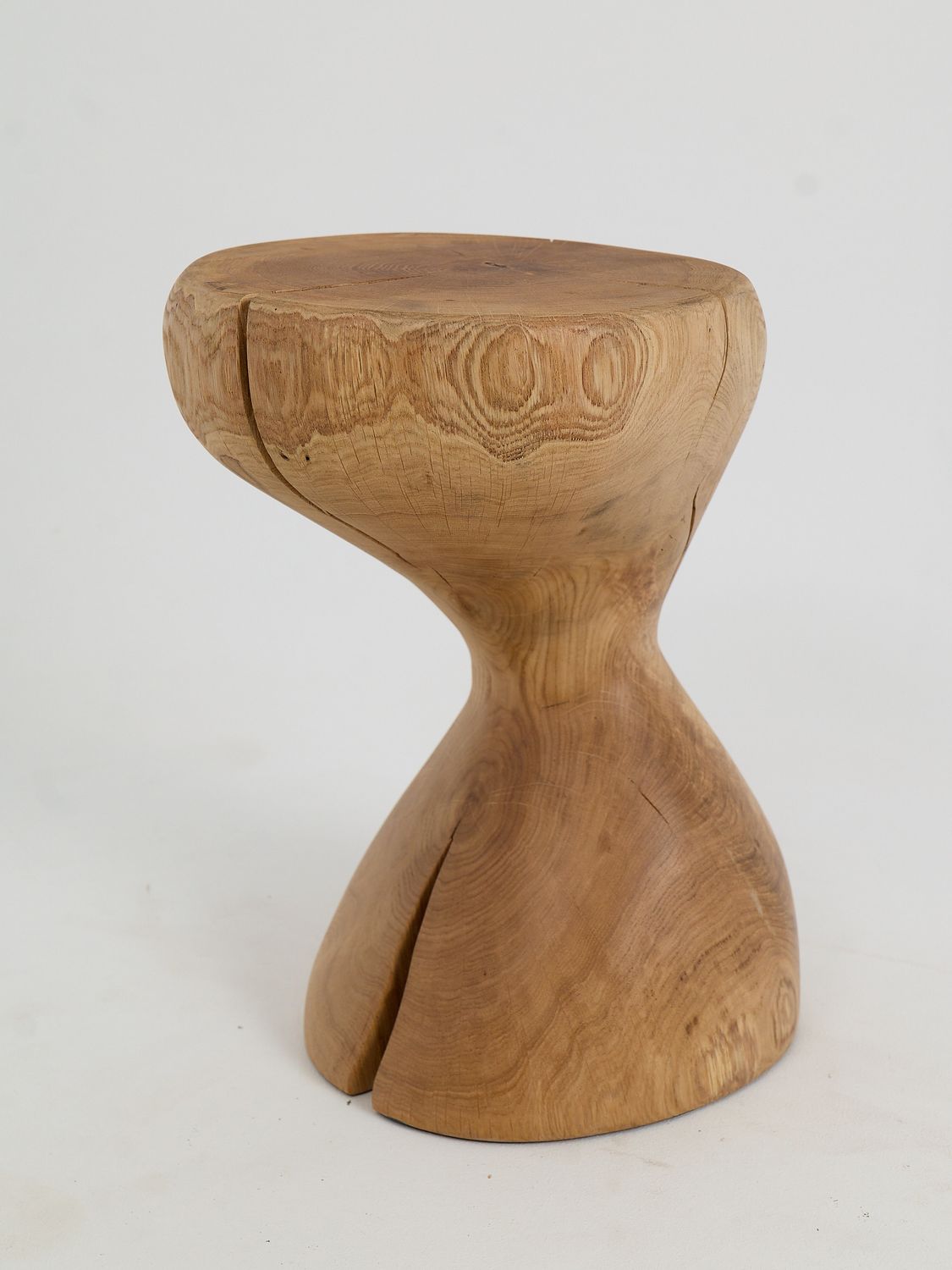 Leszy, Hourglass Carved Stool Leszy, Hourglass Carved Stool