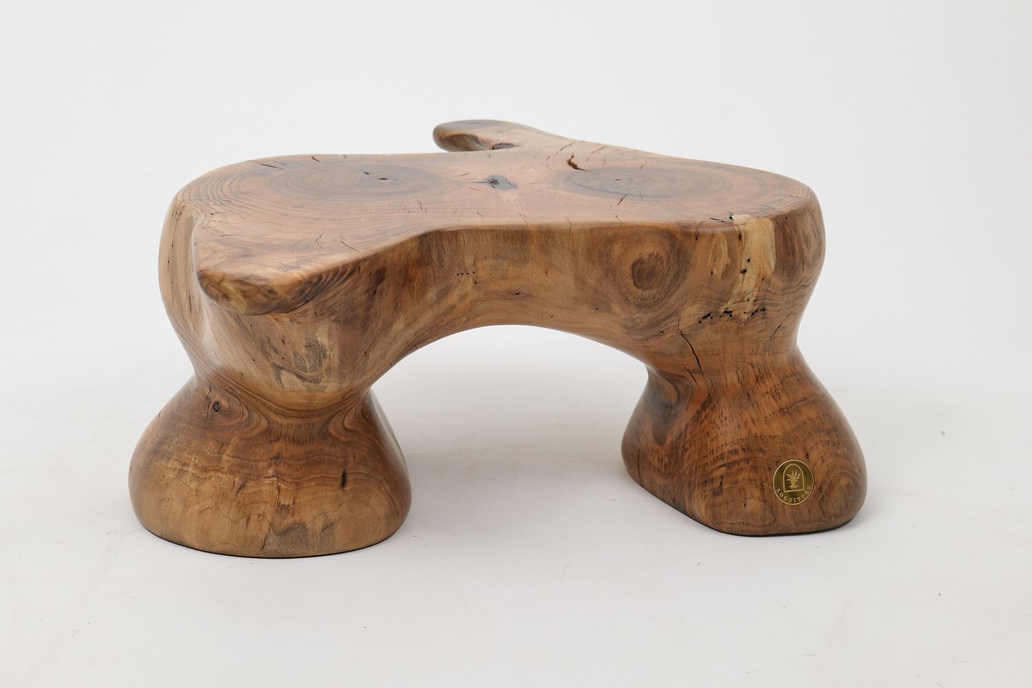 Leszy, Sculptural Low Side Table Carved in Solid Wood Leszy, Sculptural Low Side Table Carved in Solid Wood