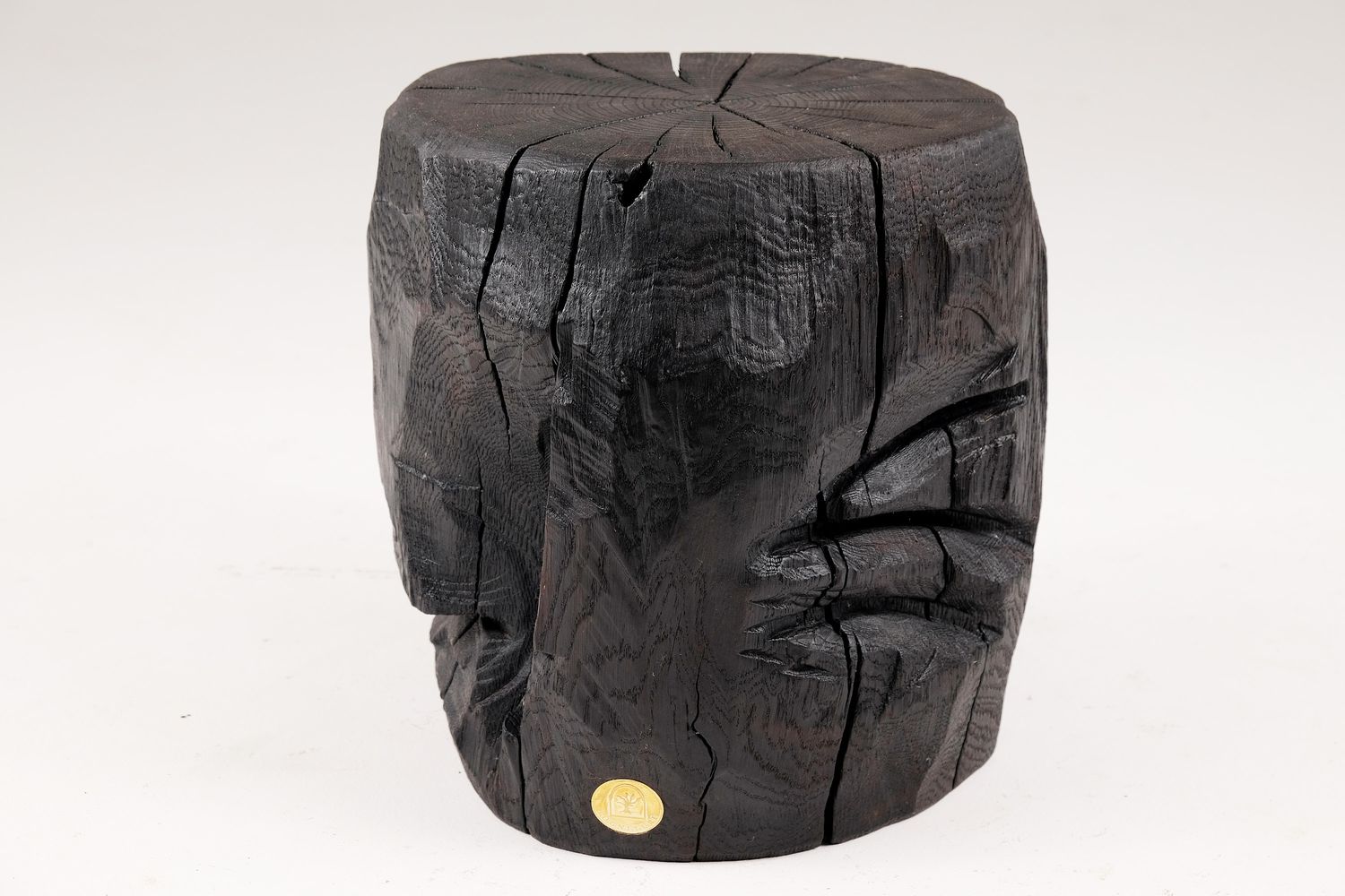 Jownik, Charred Sculptural Stool/Side Table – Primitive Form Jownik, Charred Sculptural Stool/Side Table – Primitive Form