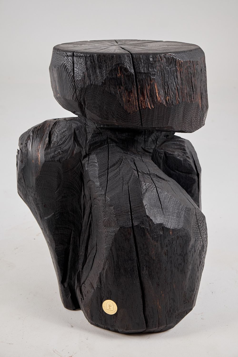Jownik, Charred Monolith Side Table– Primal Form, Sculpted From Solid Wood Jownik, Charred Monolith Side Table– Primal Form, Sculpted From Solid Wood