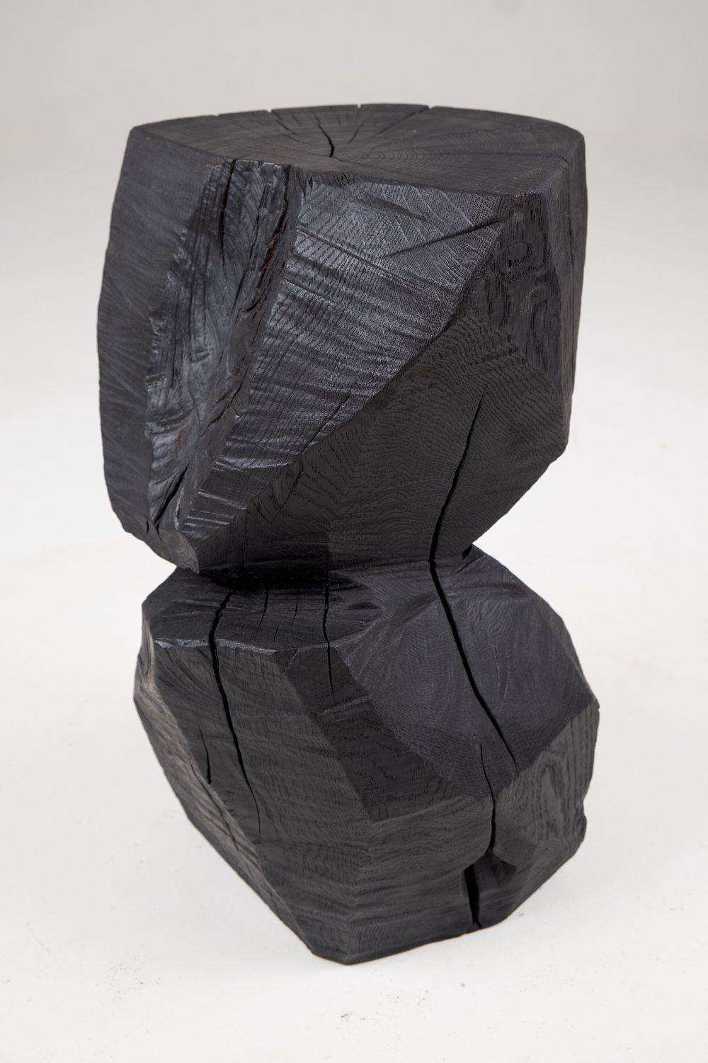 Jownik, Charred Geometric Side Table Jownik, Charred Geometric Side Table