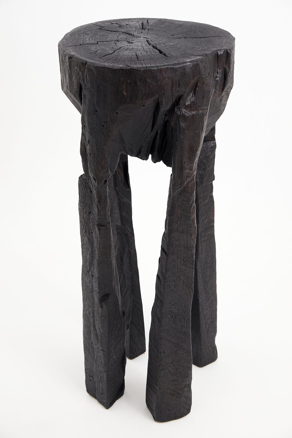 Jownik, Sculptural Charred High Side Table Jownik, Sculptural Charred High Side Table