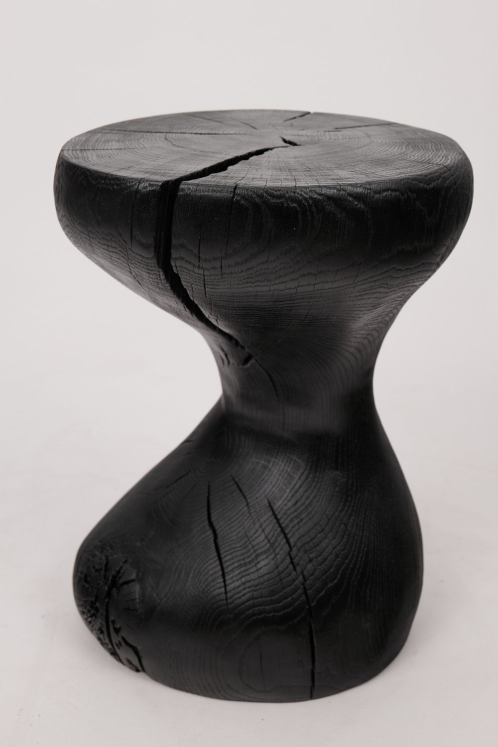 Jownik, Charred Sculptural Stool/Side Table– Fluid Form with Natural Texture Jownik, Charred Sculptural Stool/Side Table– Fluid Form with Natural Texture