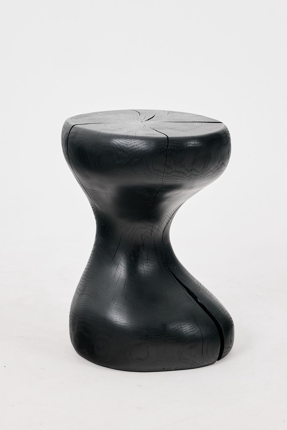 Jownik, Charred Hourglass Stool – Soft Curves, Strong Form Jownik, Charred Hourglass Stool – Soft Curves, Strong Form