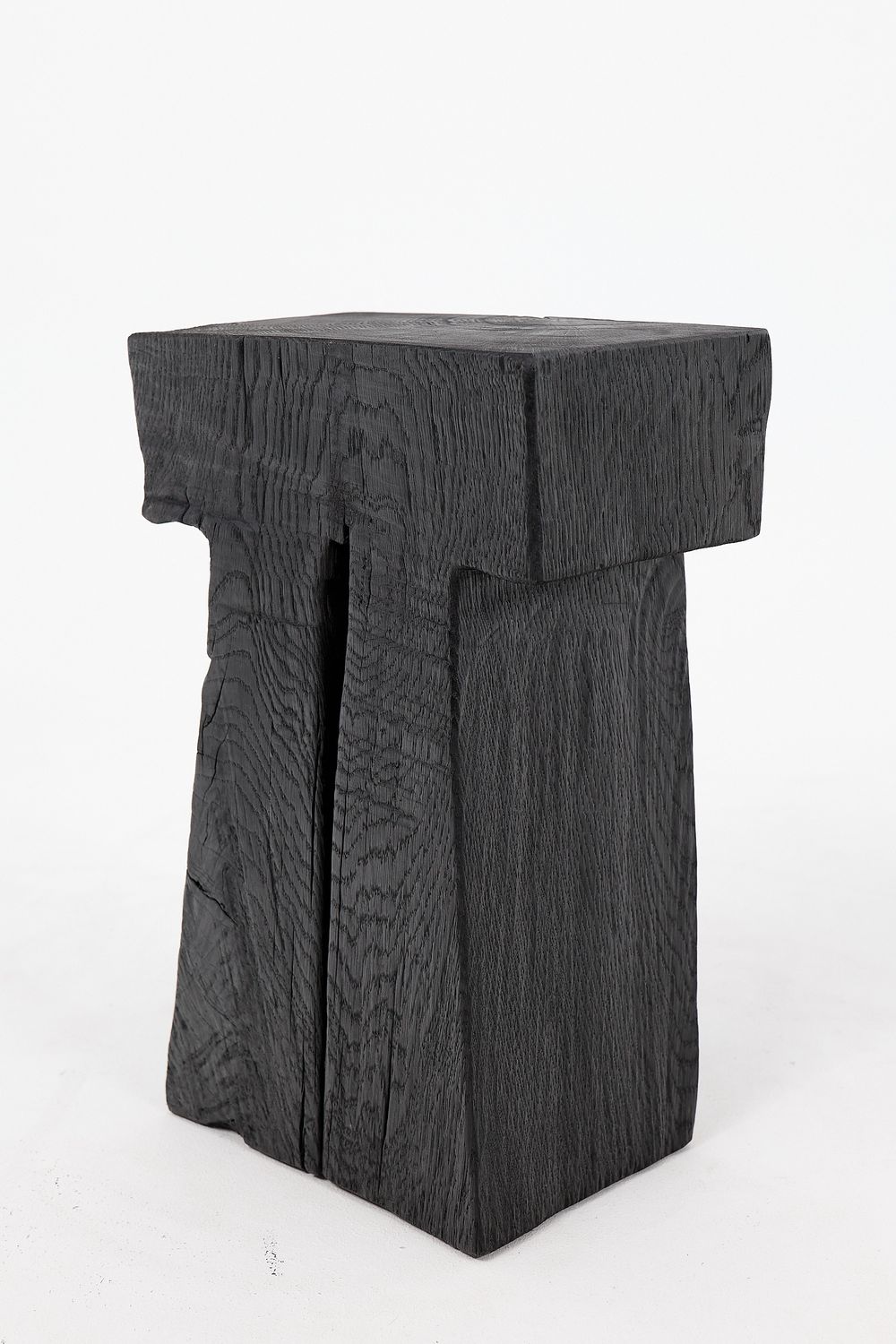 Jownik, Charred Block Stool – Primitive Form Jownik, Charred Block Stool – Primitive Form