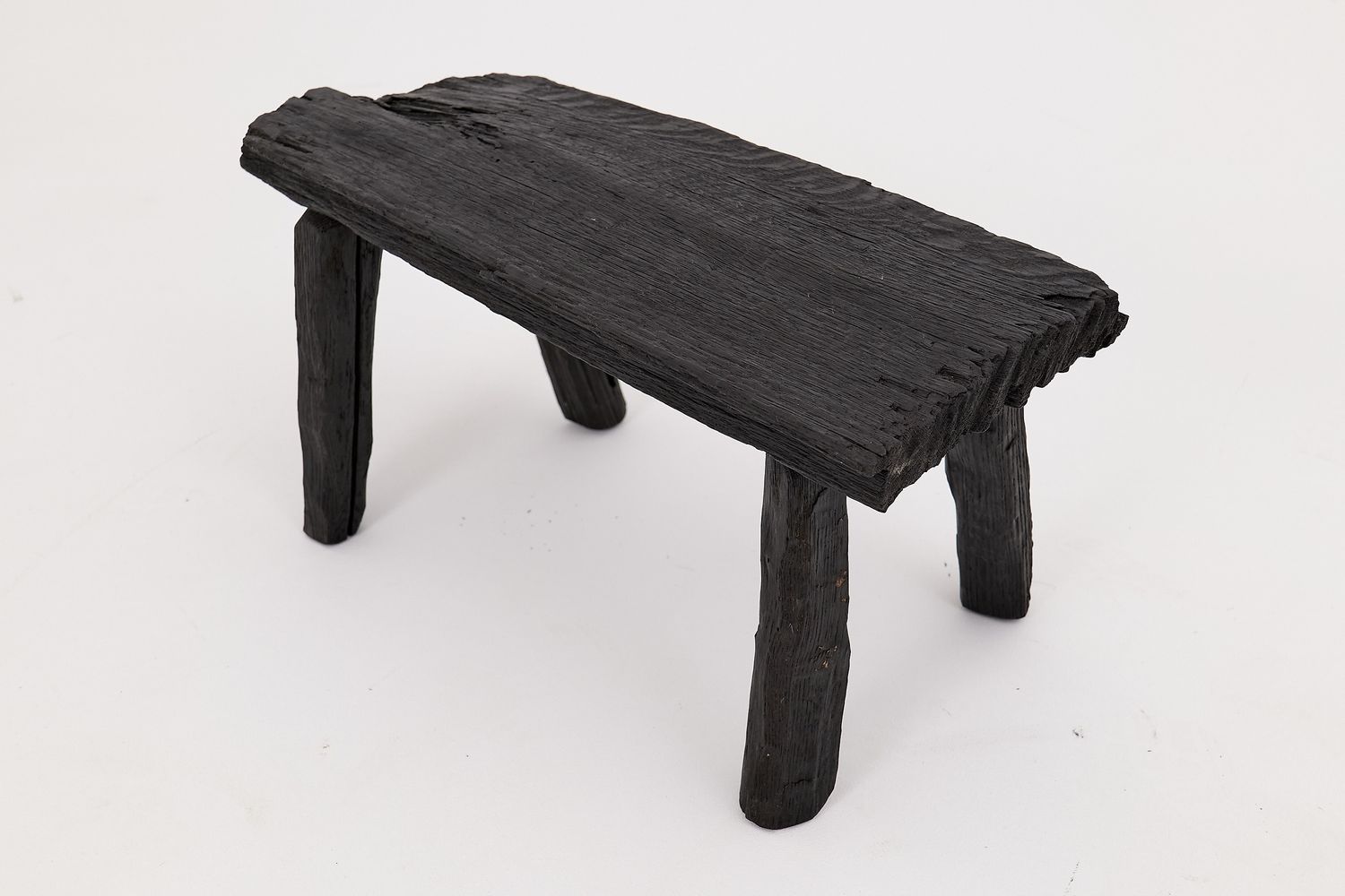 Rustic Blackened Wood stool with Raw Organic Form Indoor & Outdoor Rustic Blackened Wood stool with Raw Organic Form Indoor & Outdoor