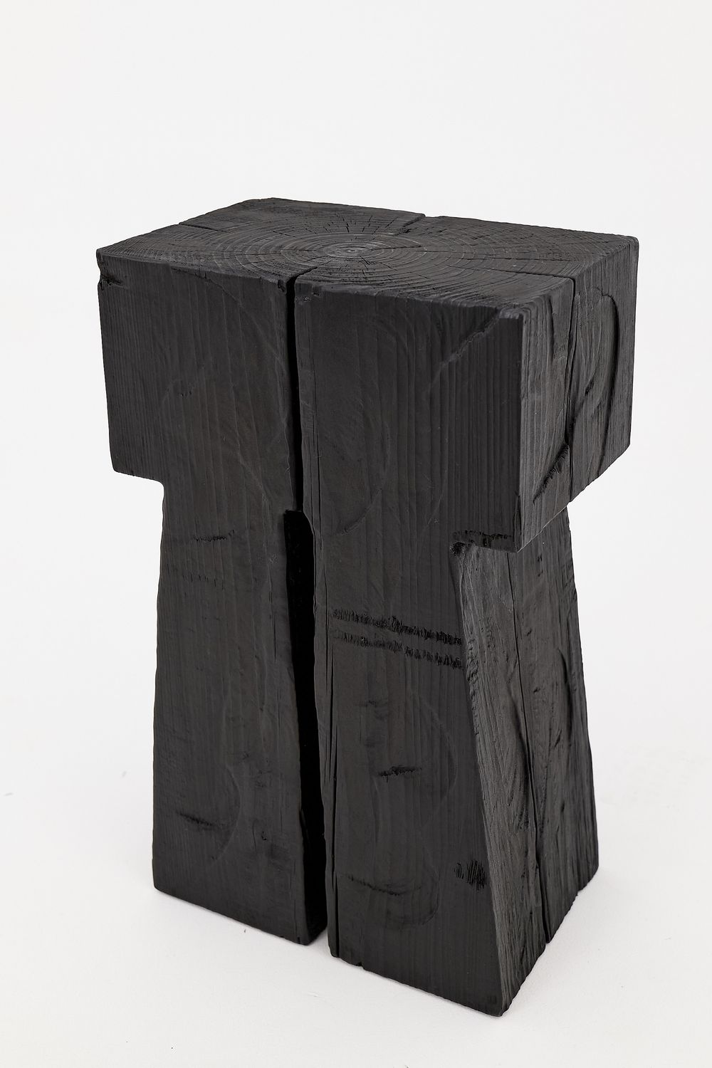 Sculptural Charred Wood Side Table in Solid Wood Sculptural Charred Wood Side Table in Solid Wood