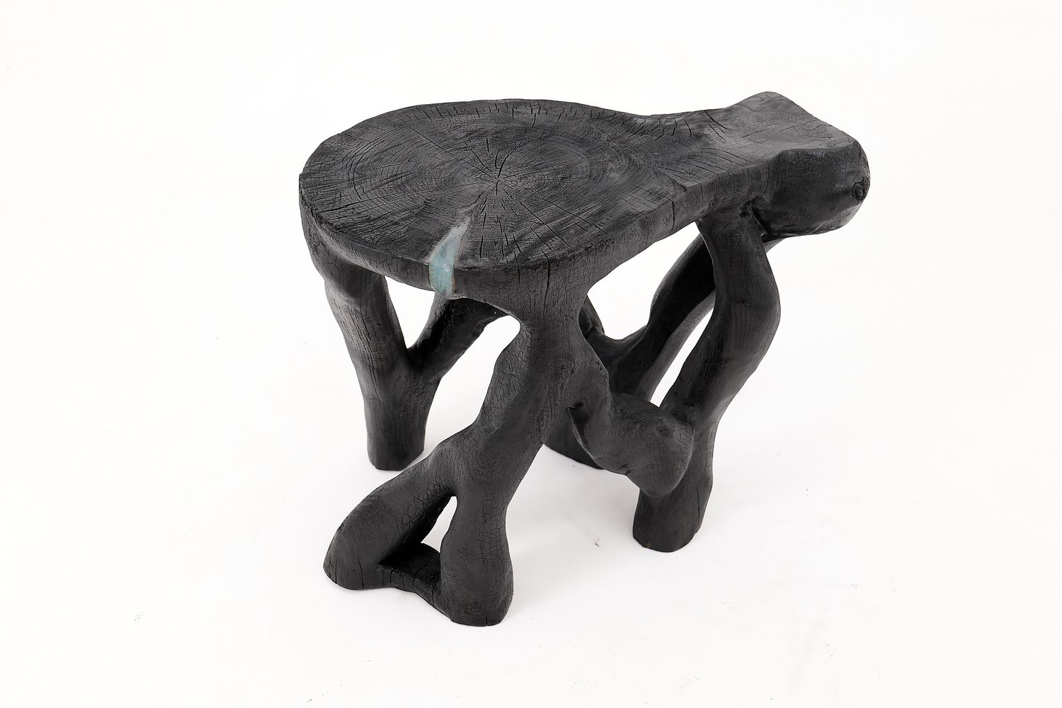 Rustic Sculptural Coffee Table, Burnt Black Wood, Carved, Unique, Logniture Rustic Sculptural Coffee Table, Burnt Black Wood, Carved, Unique, Logniture