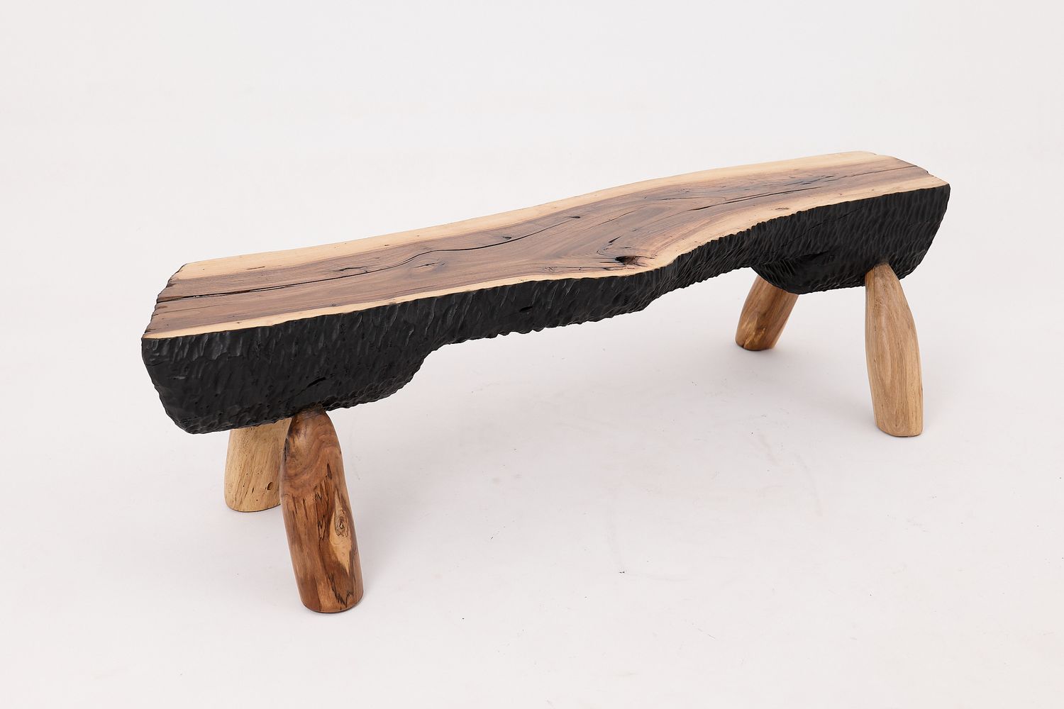 Live Edge Walnut Bench, Wabi-Sabi, Brutalist, Log Furniture Live Edge Walnut Bench, Wabi-Sabi, Brutalist, Log Furniture