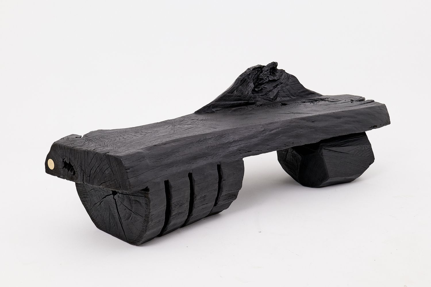 Charred Solid Wood Bench by Logniture – Organic Modern Sculptural Seat Charred Solid Wood Bench by Logniture – Organic Modern Sculptural Seat