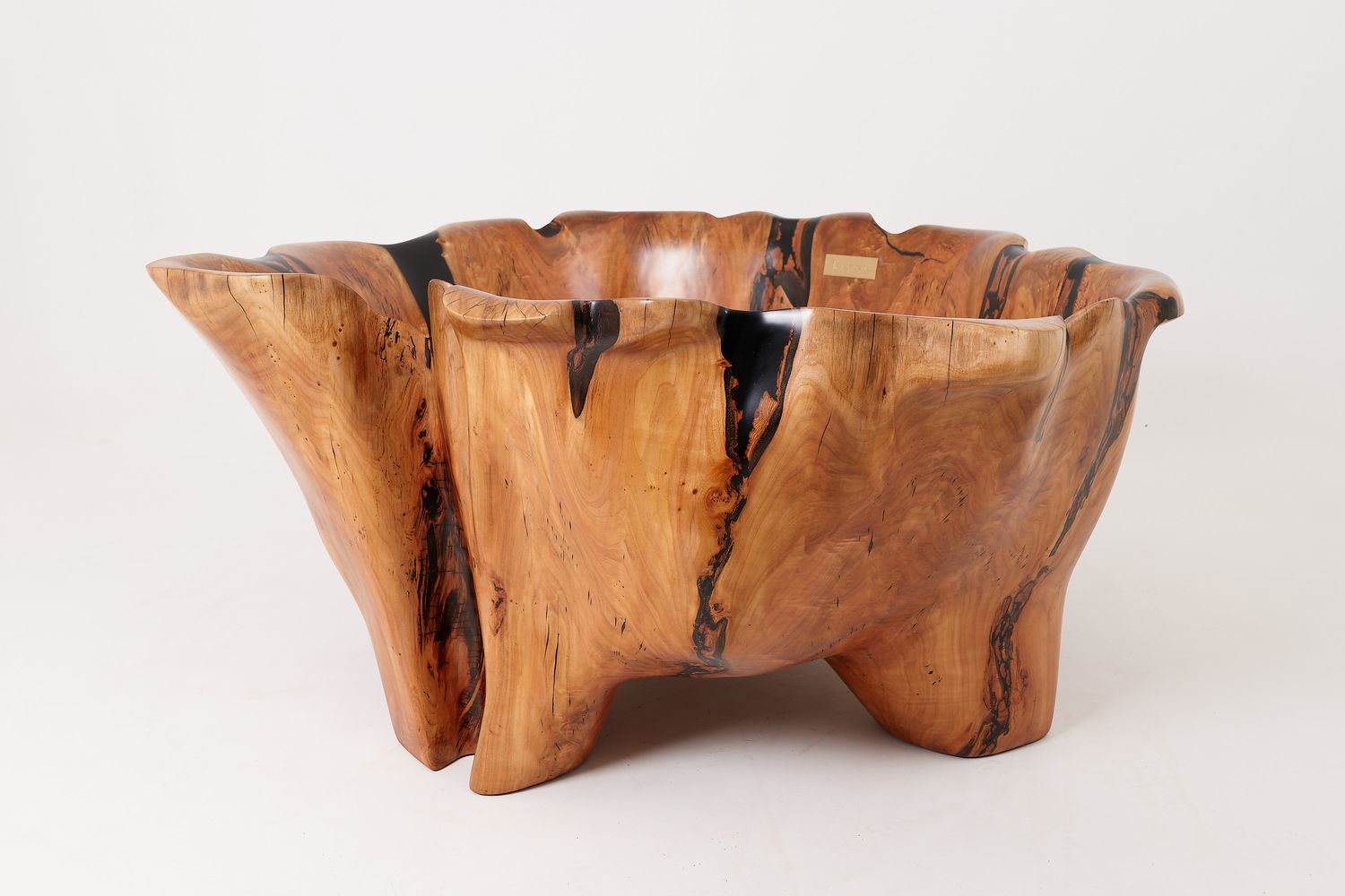 Live Edge Bathtub Carved from Single Piece of Wood, Logniture