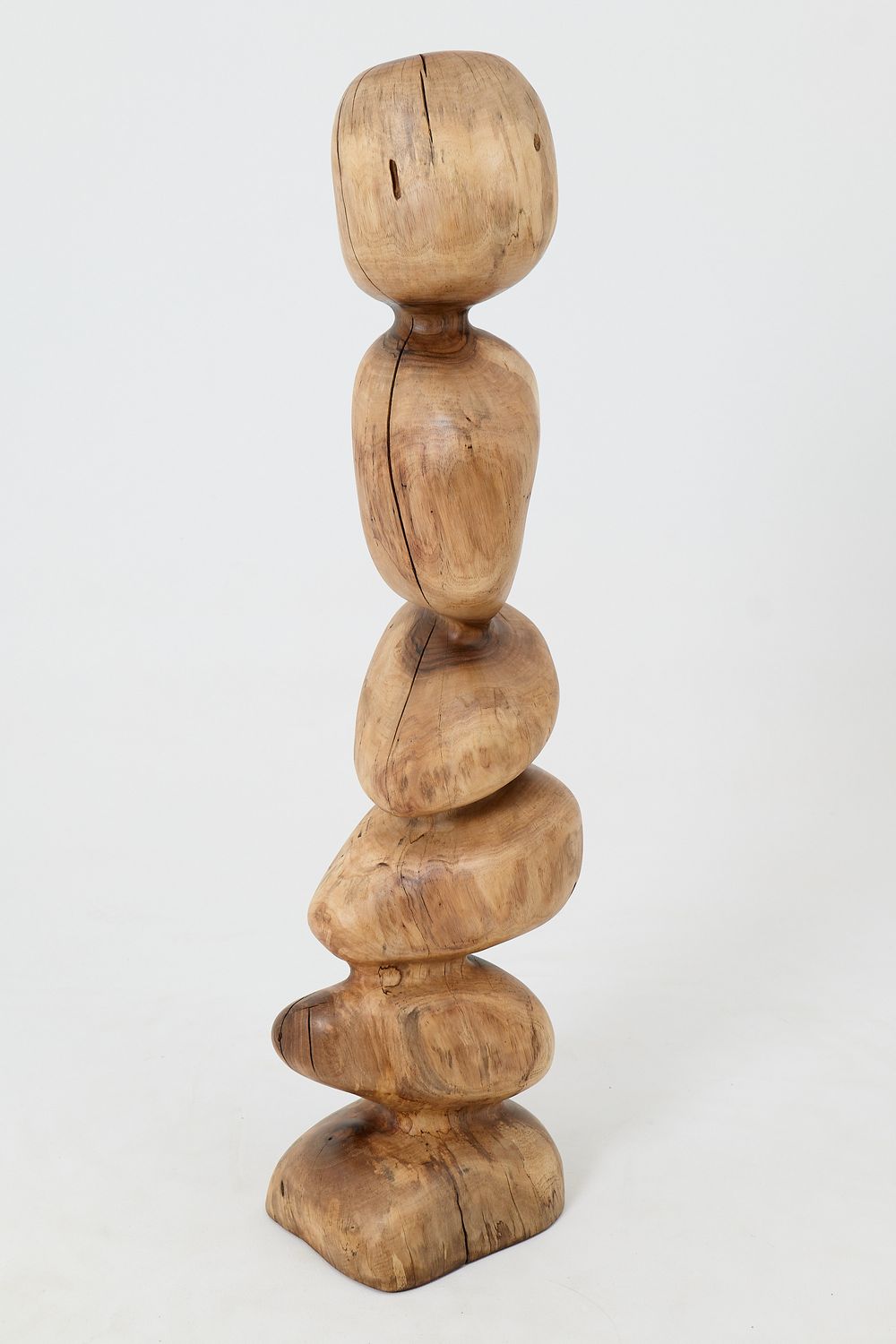 Still Stand Abstract Wood Sculpture, Chainsaw Carved, Walnut
