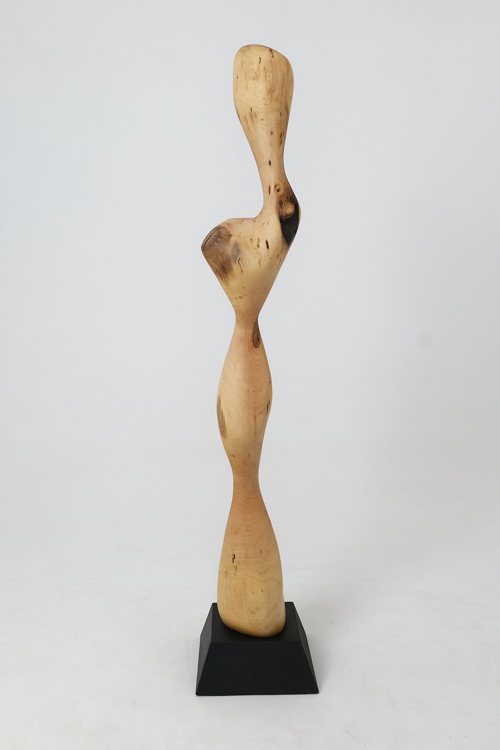 Still Stand Abstract Wood Sculpture, Chainsaw Carved, Walnut