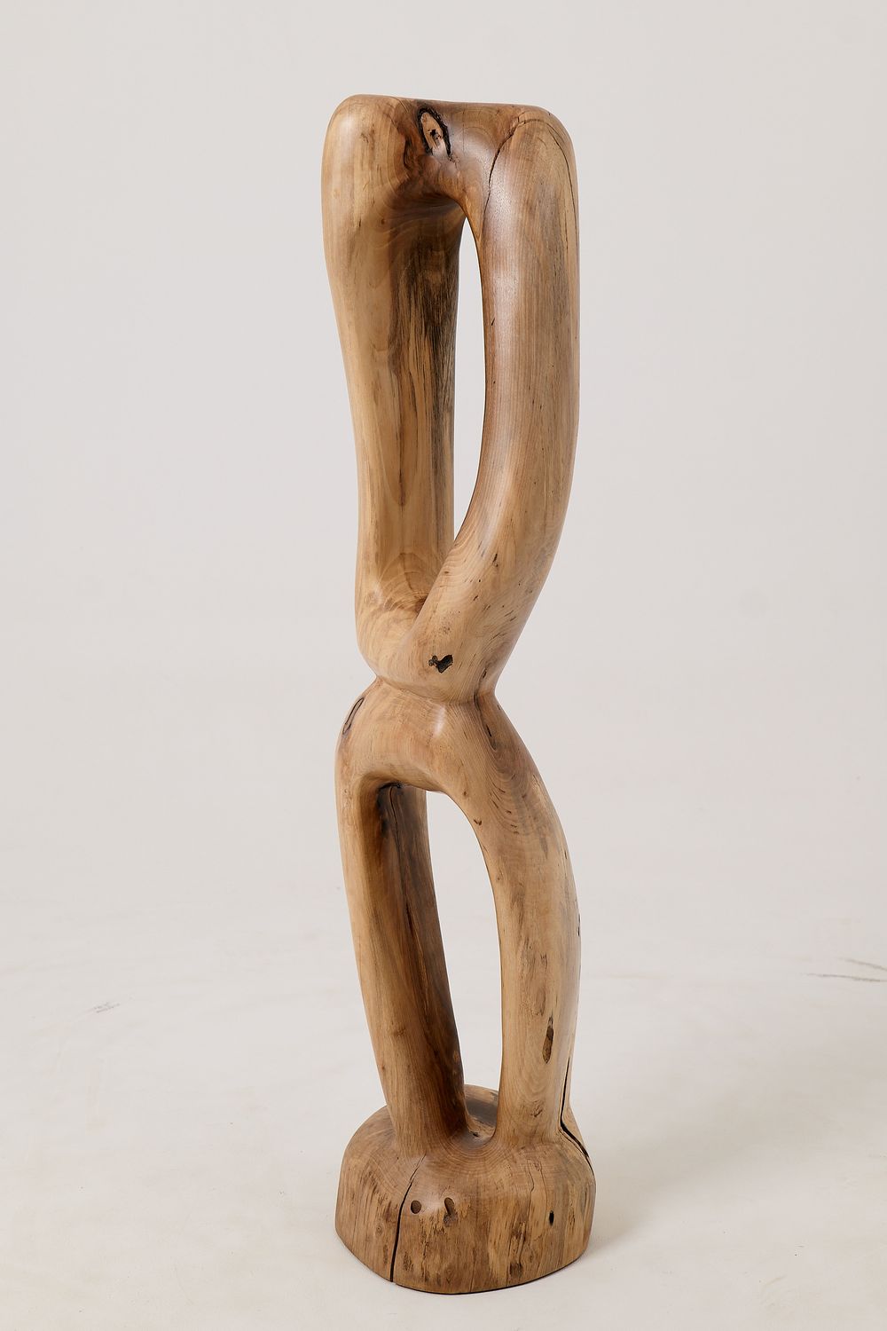 Still Stand Abstract Wood Sculpture, Chainsaw Carved, Walnut