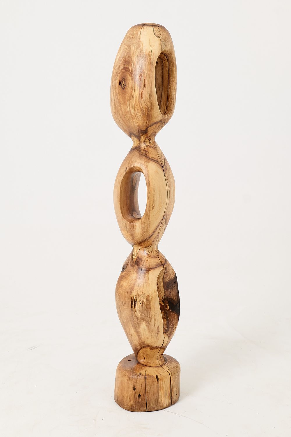 Still Stand Abstract Wood Sculpture, Chainsaw Carved, Walnut