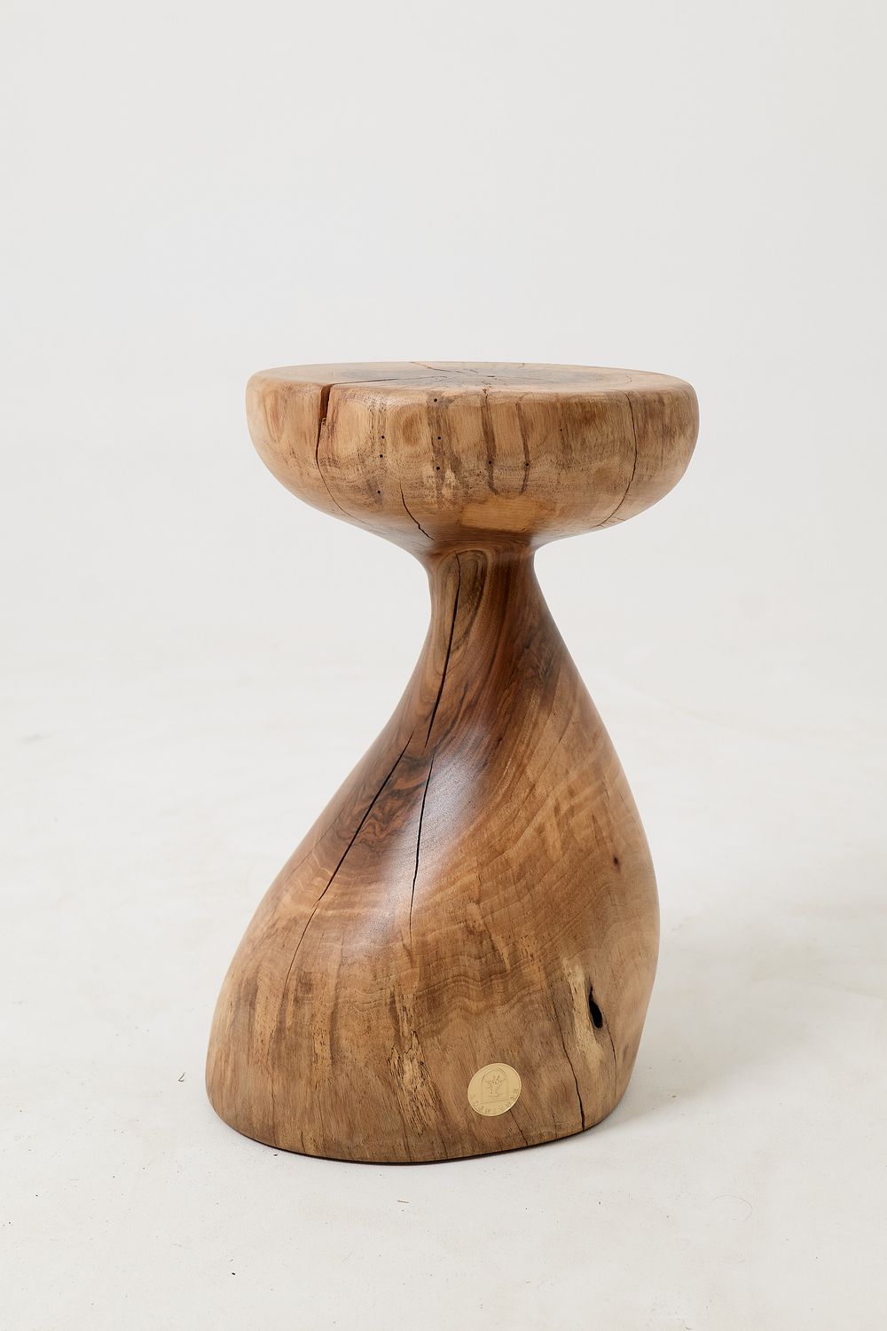 Sculptural Side Table, Stool, Solid Wood, Walnut, Contemporary Design, Logniture Sculptural Side Table, Stool, Solid Wood, Walnut, Contemporary Design, Logniture