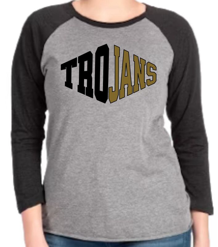 Unisex 3/4 Sleeve Raglan Tee