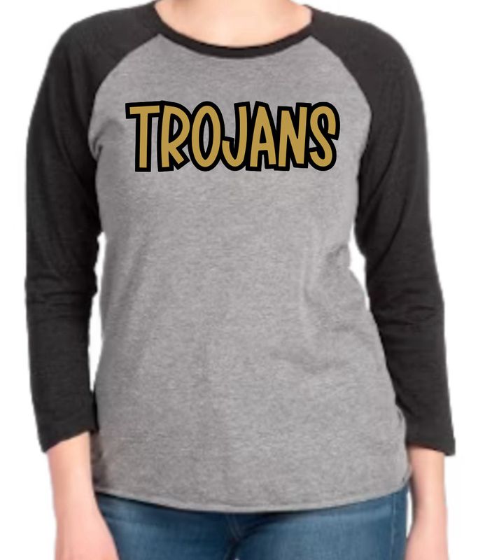 Unisex 3/4 Sleeve Raglan Tee
