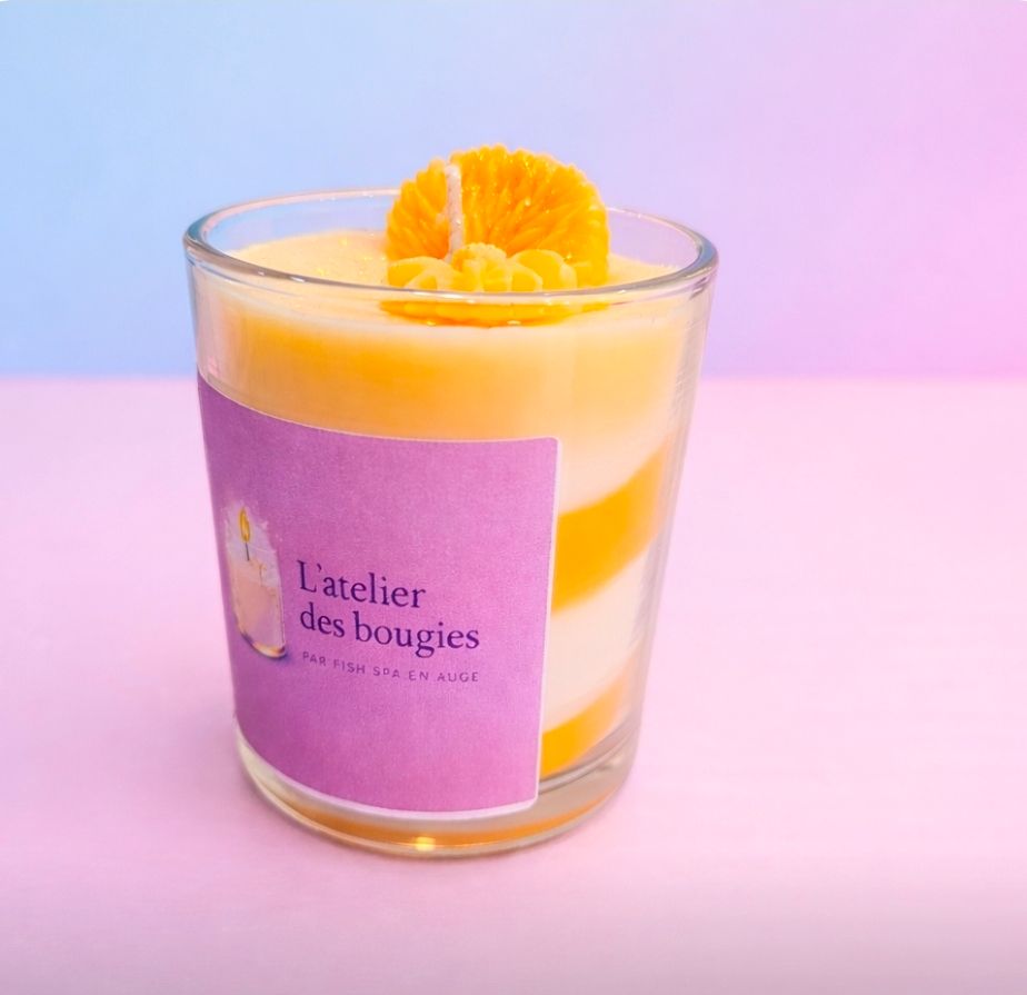 bougie artisanale parfum orange 190 gr net