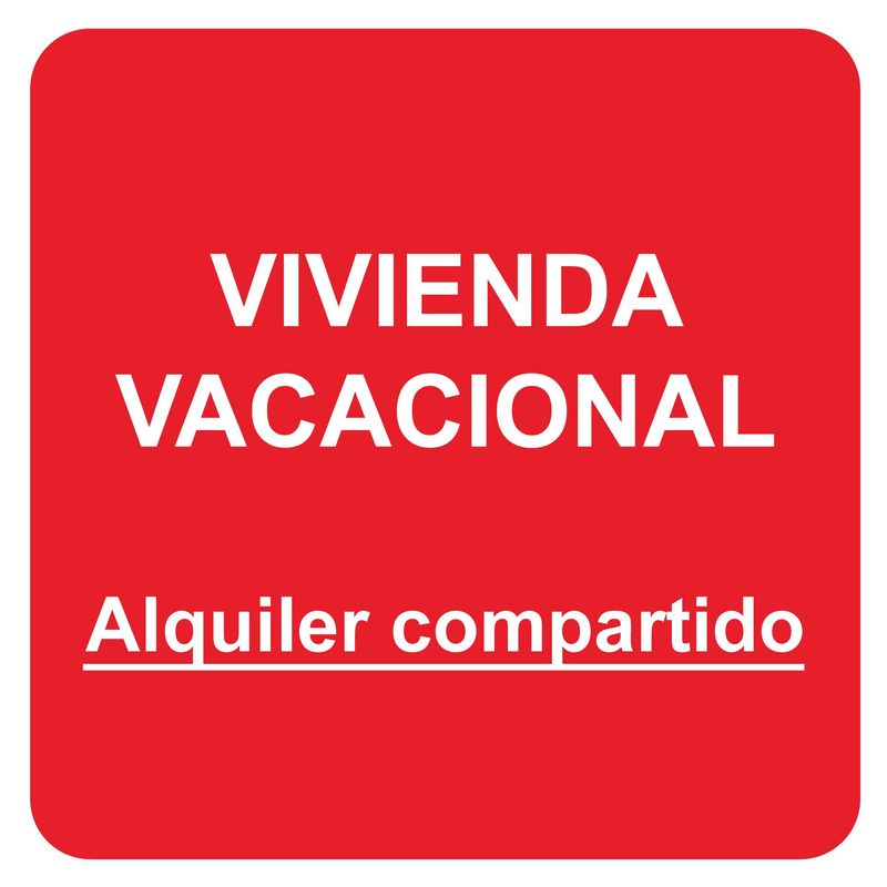 Placa vivienda vacacional "Alquiler compartido" 15x15 cm