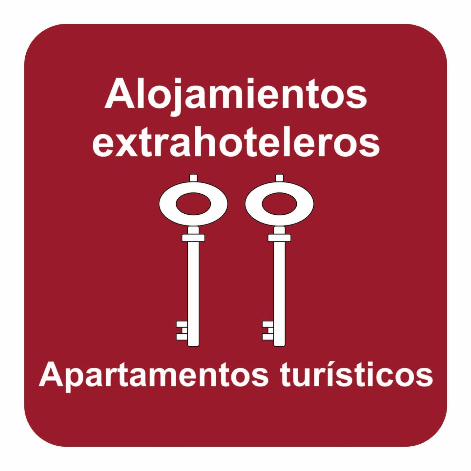 PLACA ALOJAMIENTO EXTRAHOTELERO 40x40 cm