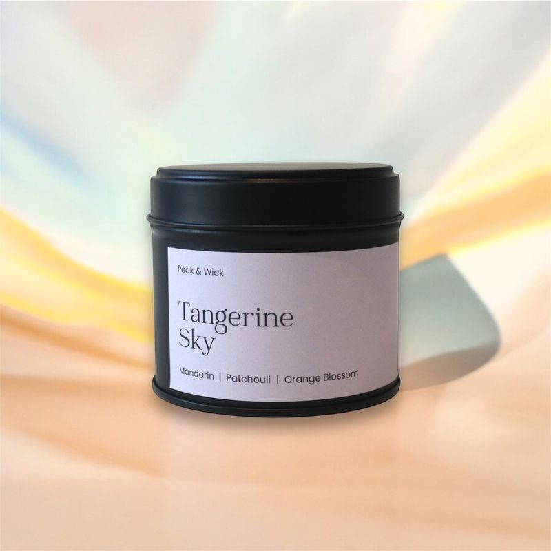 Tangerine Sky Candle | Black Metal Tin